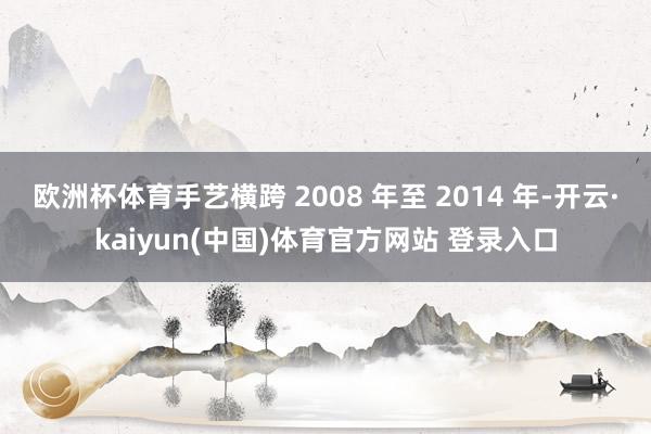 欧洲杯体育手艺横跨 2008 年至 2014 年-开云·kaiyun(中国)体育官方网站 登录入口